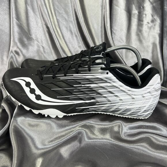 Saucony Spitfire 5 Racing Sprint Black White Sz 12 Mens - S29055-100 Track Field - Picture 4 of 11